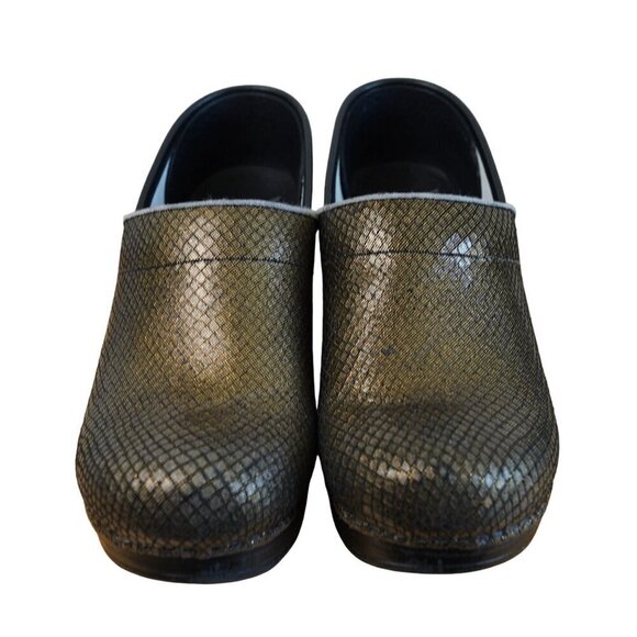 Dansko Clogs Professional Slip-On Womens Size 37 EU 6.5-7 US Metallic Gold Snake - Picture 11 of 11